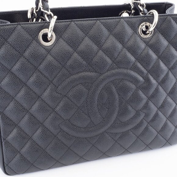 Chanel Caviar GST Chain Tote Bag A50955 Black / Silver Hardware - COA included - Picture 4 of 12